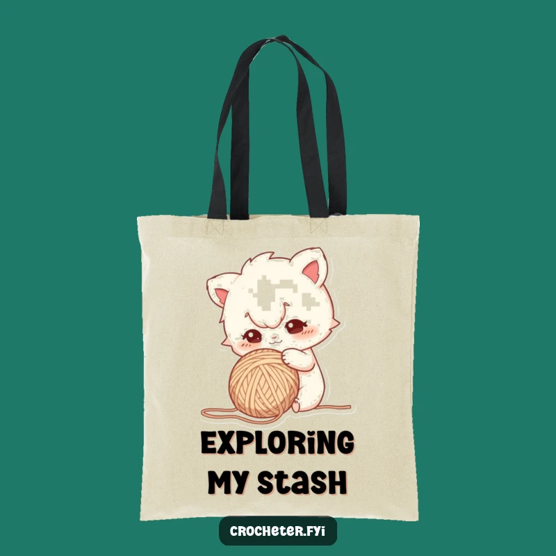 Funny Curious Yarn Poking Tote Bag - Carry Your Curiosity with this Hilarious Gift!