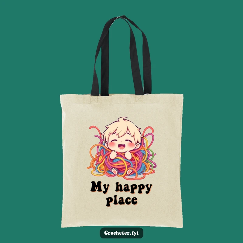 Funny Yarn Chaos Tote Bag: Giggling Crafter's Messy Yarn Holder