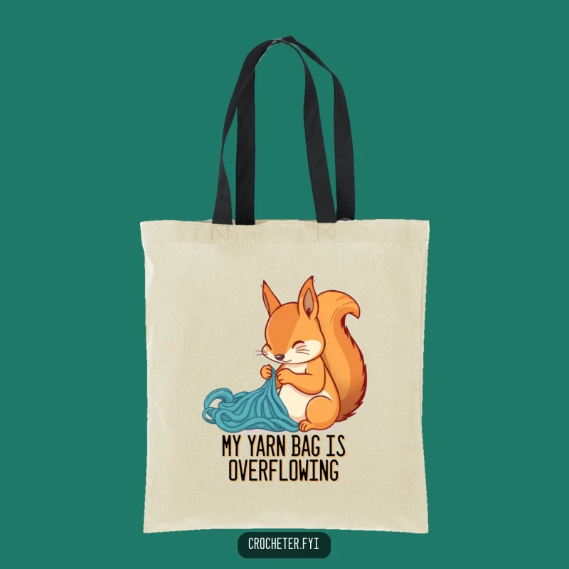 Funny Squirrel Stitch Tote Bag: Carry Your Supplies with Humorous Crafty Flair