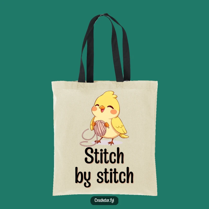 Funny Bird Yarn Looping Tote Bag - Crafty & Stylish Carryall