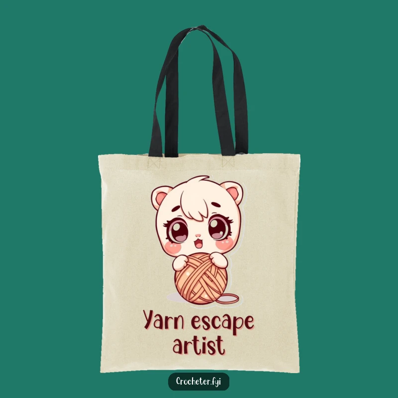 Funny Surprised Yarn Drop Tote Bag - Chic and Hilarious Gift for Knitters!